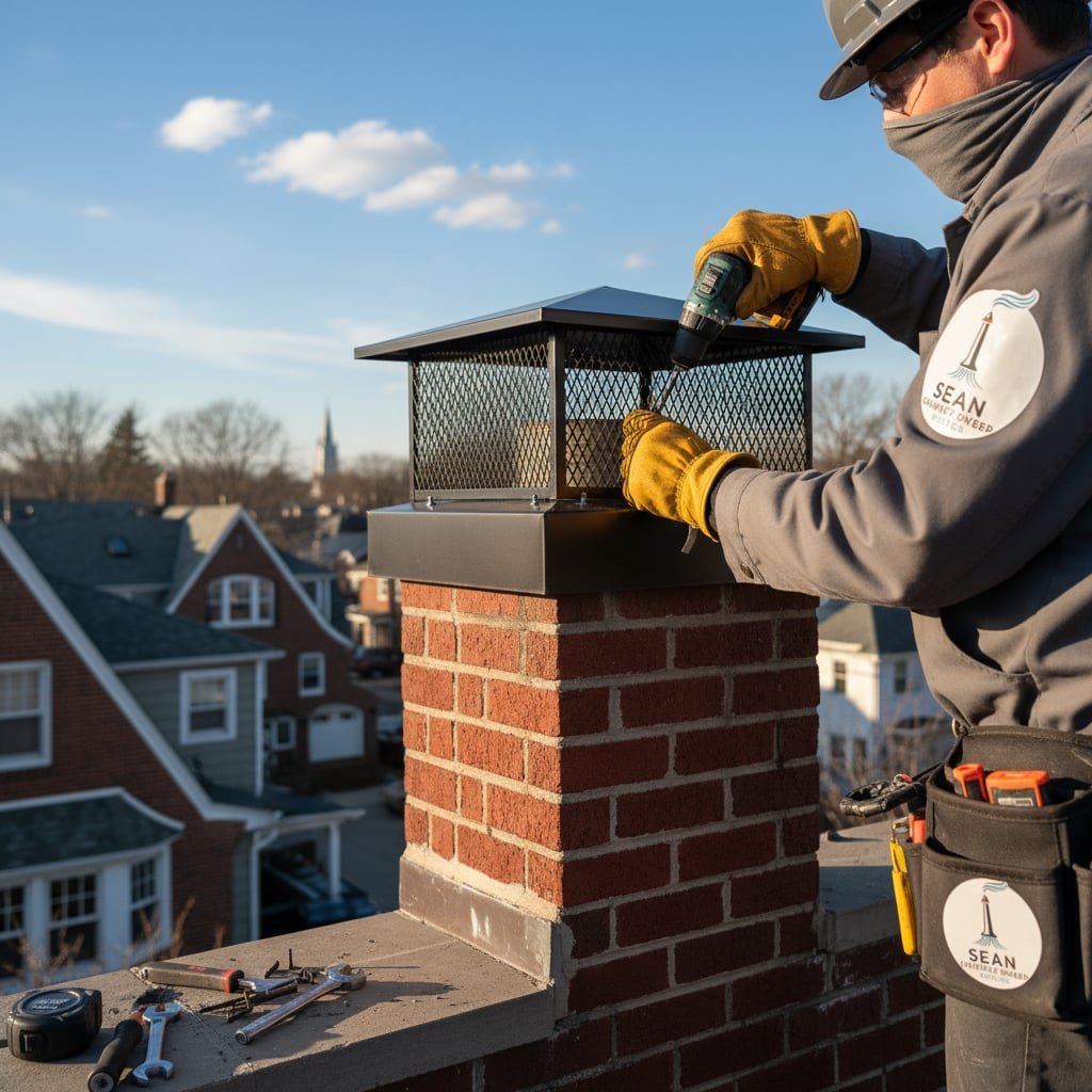 Boston Chimney Cap Installation